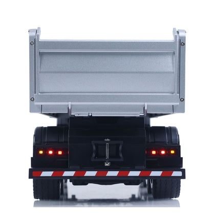 Fast Free Shipping for EU HUINA 1/14 Remote Control Dump Truck 12CH RC Tipper Finished Model Light Sound Effects 2.4G Radio System USB Charging Cable