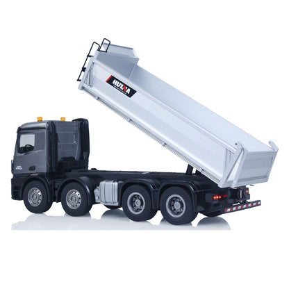 Fast Free Shipping for EU HUINA 1/14 Remote Control Dump Truck 12CH RC Tipper Finished Model Light Sound Effects 2.4G Radio System USB Charging Cable