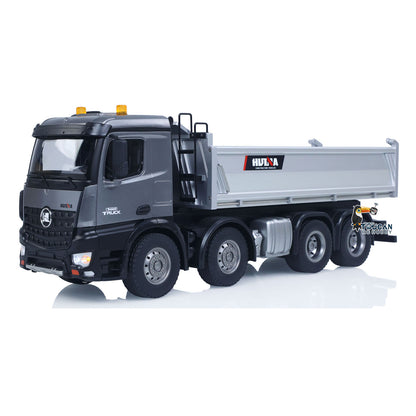 US Stock HUINA 1/14 Remote Control Dump Truck 12CH RC Tipper Finished Model Toy Gift RTR Light Sound Effects Radio USB Charging Cable