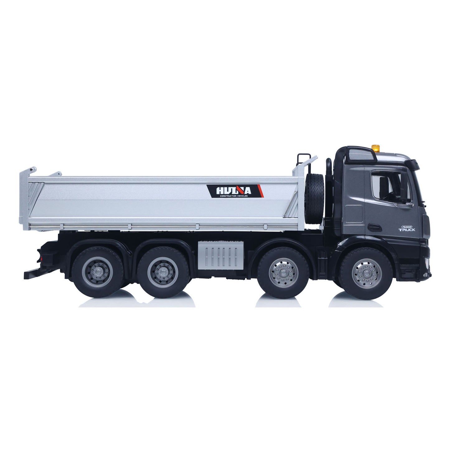 Fast Free Shipping for EU HUINA 1/14 Remote Control Dump Truck 12CH RC Tipper Finished Model Light Sound Effects 2.4G Radio System USB Charging Cable