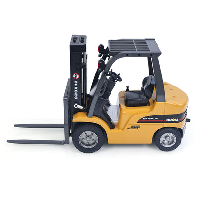 US Stock HIUNA 1/14 577 14CH RC Electric Lifting Forklift Remote Control Construction Vehicle Model Hook Pallet Battery Light Sound System