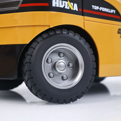 US Stock HIUNA 1/14 577 14CH RC Electric Lifting Forklift Remote Control Construction Vehicle Model Hook Pallet Battery Light Sound System