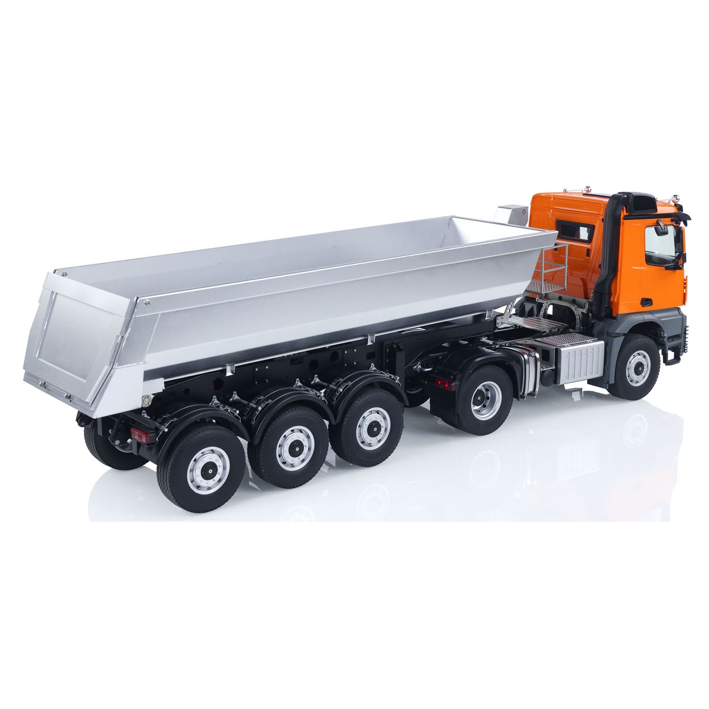 Kabolite K5801 1/14 Scale 4X4 RC Tractor Truck 3Axles AWD W/ Electric Lifting Hopper Dump Trailer Tipper Battery