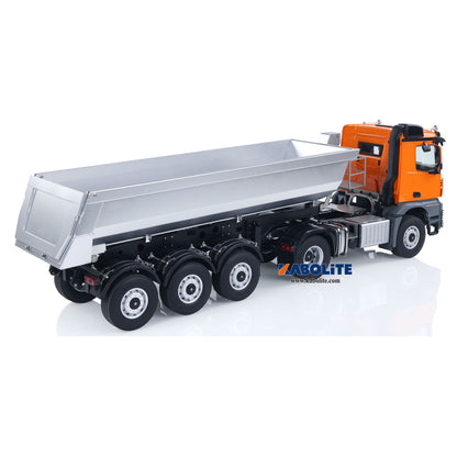 US STOCK Kabolite K5801 1/14 Scale 4X4 RC Tractor Truck 3Axles AWD W/ Electric Lifting Hopper Dump Trailer Tipper Battery
