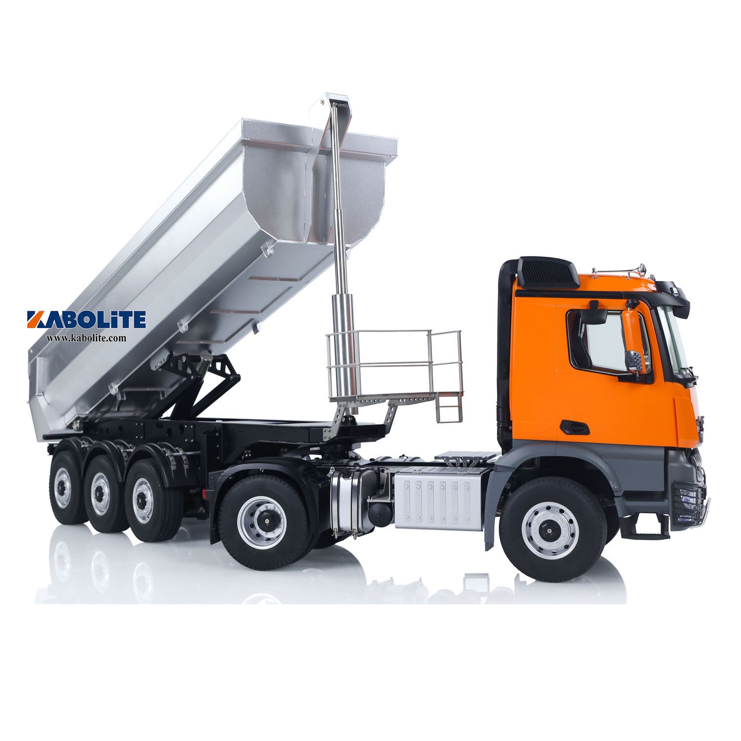 US STOCK Kabolite K5801 1/14 Scale 4X4 RC Tractor Truck 3Axles AWD W/ Electric Lifting Hopper Dump Trailer Tipper Battery