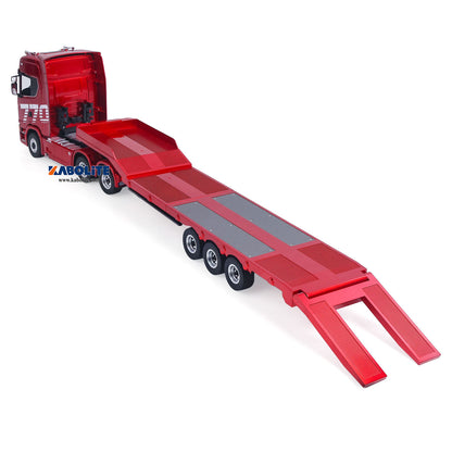 IN Stock HUINA 770S 1/18 6x4 RC Tractor Truck 1501A with 3Axle Plastic Semi Flatbed Trailer Electric Support Legs Tail Board Light System