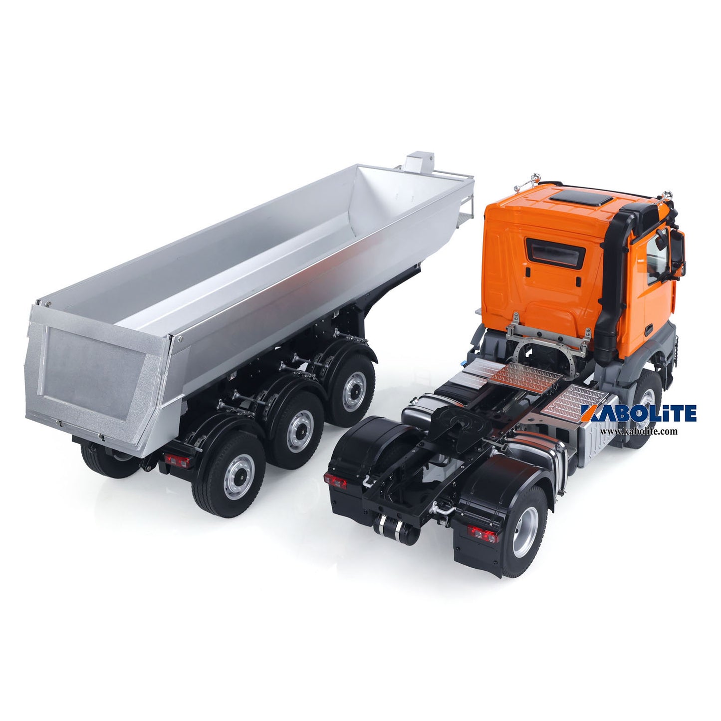 US STOCK Kabolite K5801 1/14 Scale 4X4 RC Tractor Truck 3Axles AWD W/ Electric Lifting Hopper Dump Trailer Tipper Battery