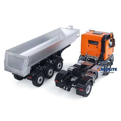 US STOCK Kabolite K5801 1/14 Scale 4X4 RC Tractor Truck 3Axles AWD W/ Electric Lifting Hopper Dump Trailer Tipper Battery