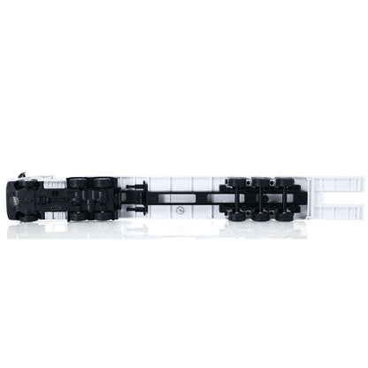 IN Stock Pre-order RTR HUINA 1/64 Remote Control Tractor Truck 9900 W/ 3Axle Plastic Semi Flatbed Trailer Lights Sound Effect Manual Support Legs