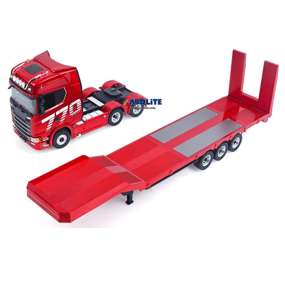 IN Stock HUINA 770S 1/18 6x4 RC Tractor Truck 1501A with 3Axle Plastic Semi Flatbed Trailer Electric Support Legs Tail Board Light System