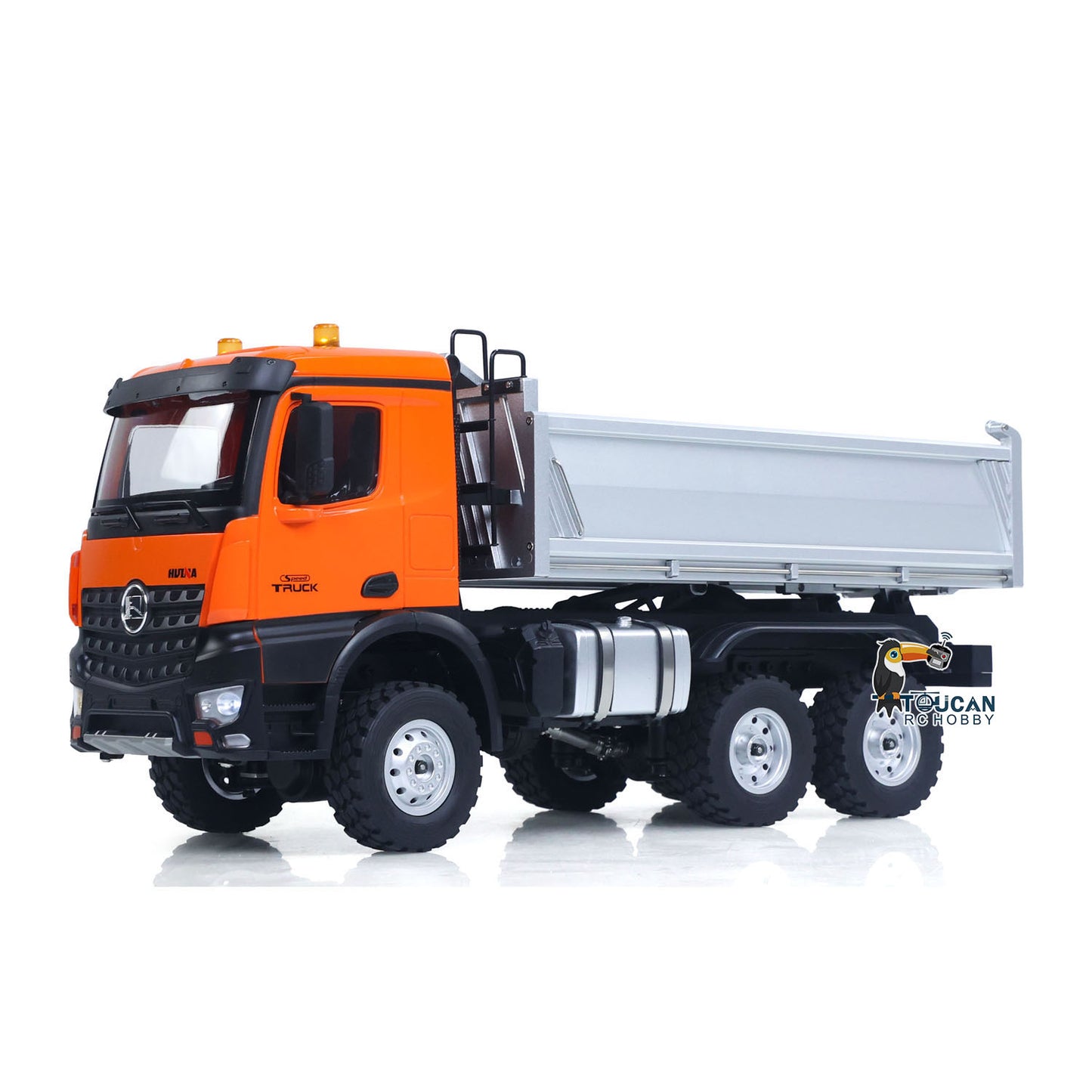 Fast Free Shipping 1/14 HUINA 1598 2.4G Remote Control Dumper 6*6 Engineering Transport Vehicle Lifting Rod Tipper Car Light Sound Battery Toys