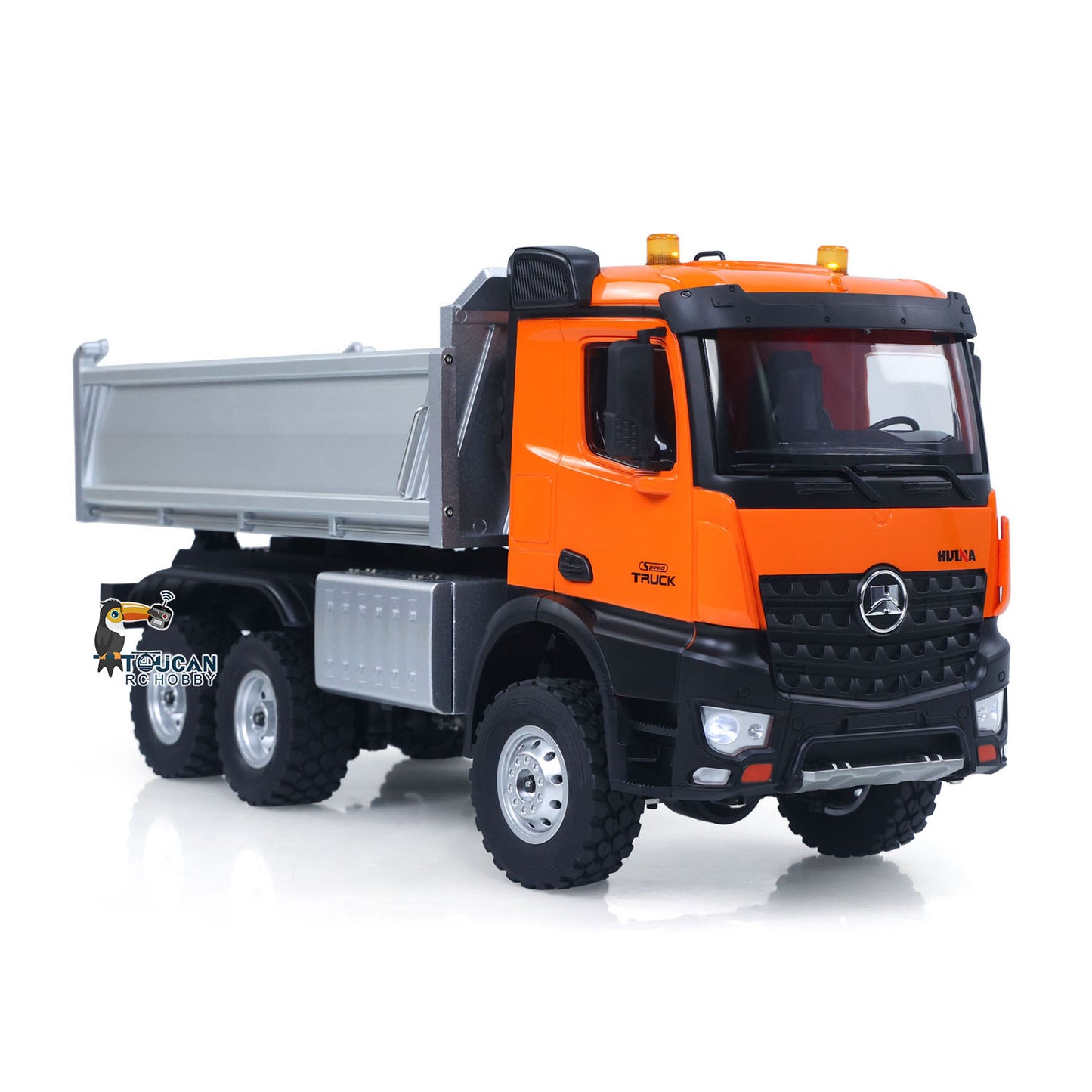 US Stock 1/14 HUINA 1598 2.4G Remote Control Dumper 6*6 Engineering Transport Vehicle Lifting Rod Tipper Car Light Sound Battery Toys