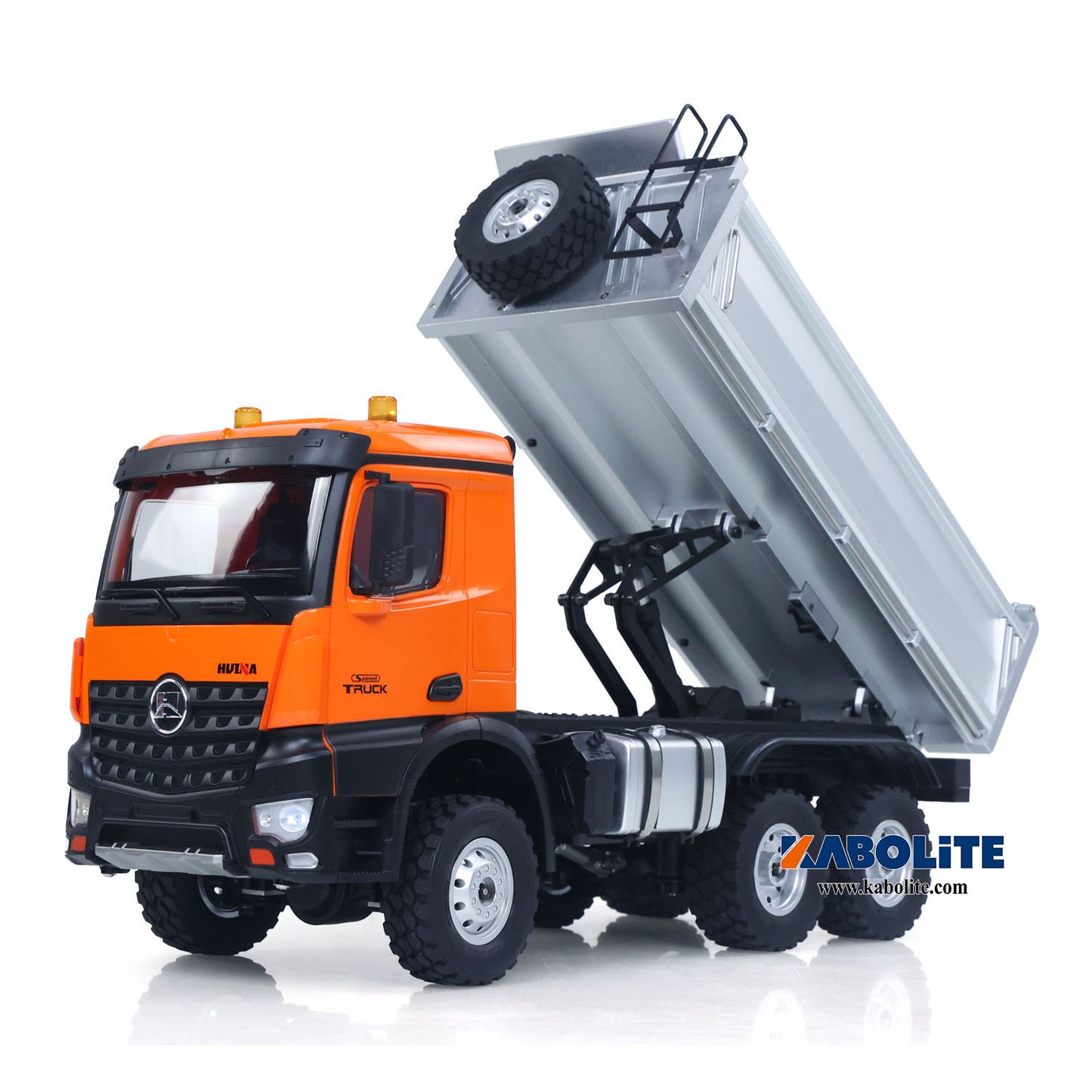 IN Stock HUINA 1598 1/14 Plastic RC Dump Truck with 3 Power Axles Differential Air Suspension Light Sound for Construction Vehicles Hobbyists