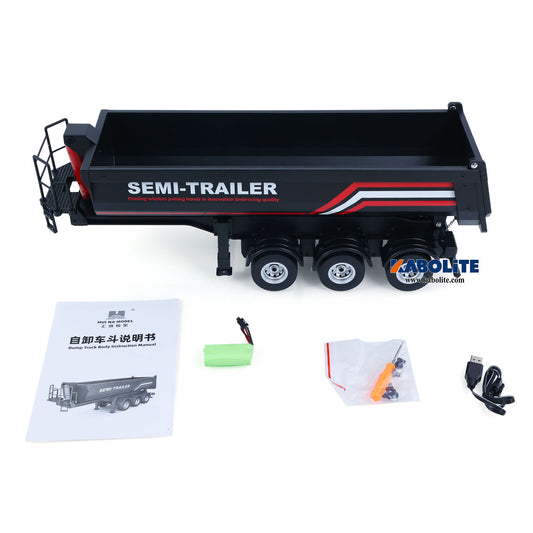IN Stock HUINA 1509 Electric Semi Dump Trailer with Light Effect Support Legs For 1/18 1501 Remote Control Tractor Truck Model