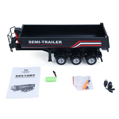 Fast Free Shipping for EU HUINA 1/18 Electric Lifting Remote Control Semi Dump Trailer for RC Tractor Truck 1501 Tail Light Support Leg No Sound System