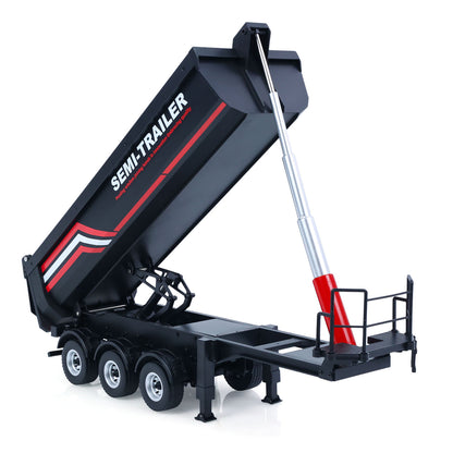 IN Stock Electric Semi Dump Trailer Light Effect Support Legs For HUINA 1/18 Remote Control Tractor Truck 1501 1501PRO Finished Model