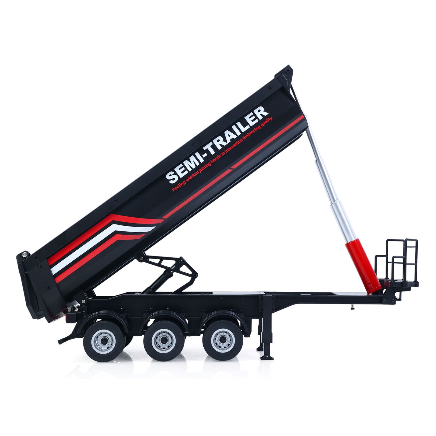 Fast Free Shipping for EU HUINA 1/18 Electric Lifting Remote Control Semi Dump Trailer for RC Tractor Truck 1501 Tail Light Support Leg No Sound System