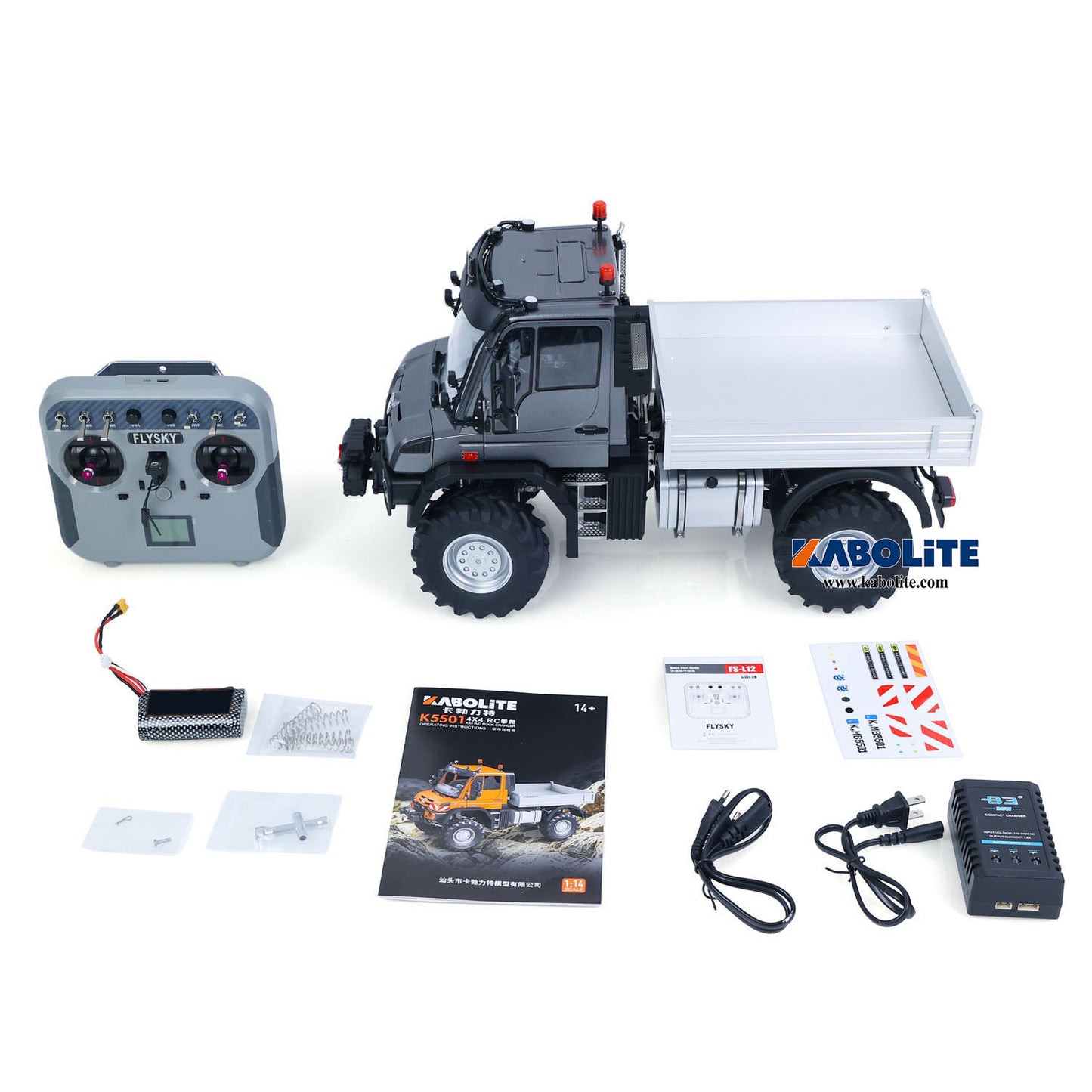 KABOLITE 5501 1/14 4X4 RC Off Road Crawler Truck with FS L12 Remote Controller