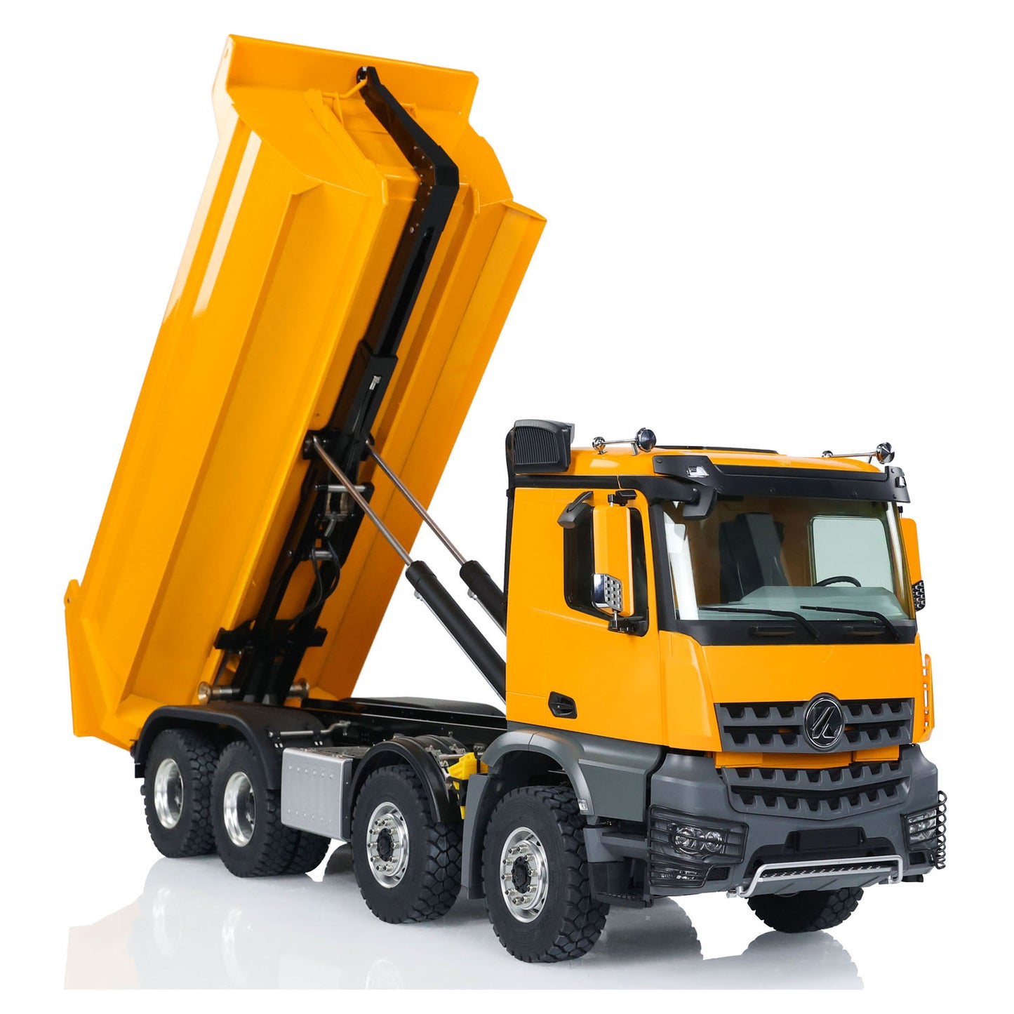 Kabolite K3365 K3366 1/14 8X8 RC Hydraulic Roll On Off Dumper Truck with FlySky FS ST8 Remote Controller 2 Speed Transmission Sound Light System