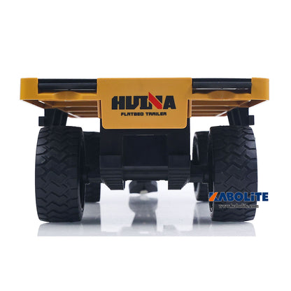 IN Stock HUINA 1578 1/10 2Axle Flatbed Trailer with Manual Lifting Tail Board For 1/14 1577 Electric RC Forklift Model