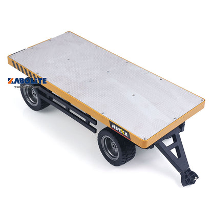 IN Stock HUINA 1578 1/10 2Axle Flatbed Trailer with Manual Lifting Tail Board For 1/14 1577 Electric RC Forklift Model