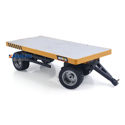 IN Stock HUINA 1578 1/10 2Axle Flatbed Trailer with Manual Lifting Tail Board For 1/14 1577 Electric RC Forklift Model