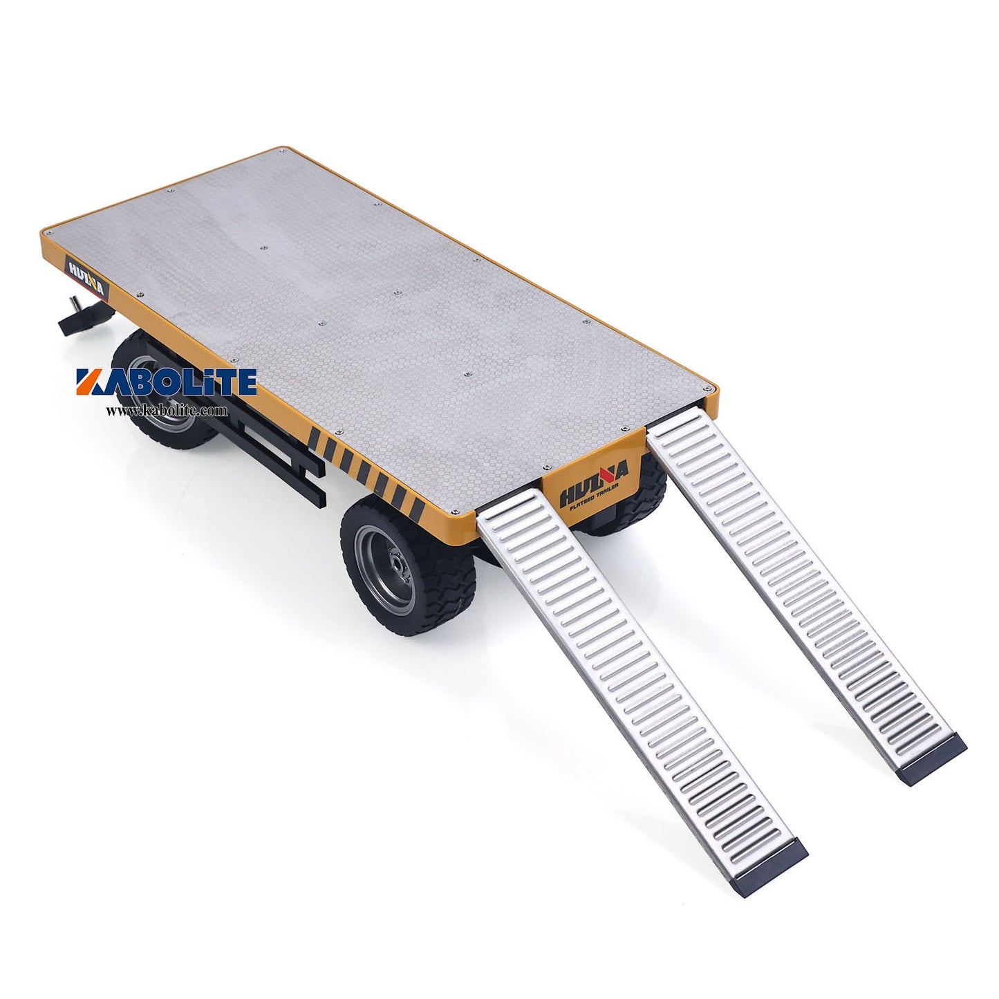 IN Stock HUINA 1578 1/10 2Axle Flatbed Trailer with Manual Lifting Tail Board For 1/14 1577 Electric RC Forklift Model