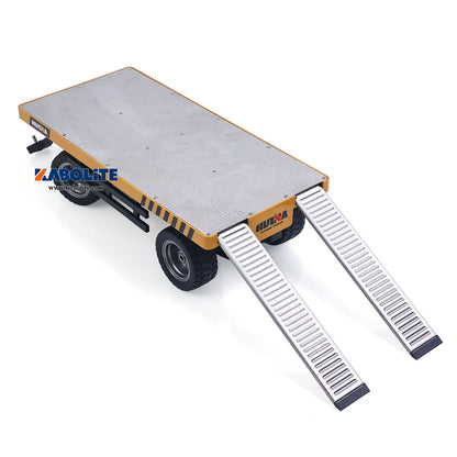 IN Stock HUINA 1578 1/10 2Axle Flatbed Trailer with Manual Lifting Tail Board For 1/14 1577 Electric RC Forklift Model