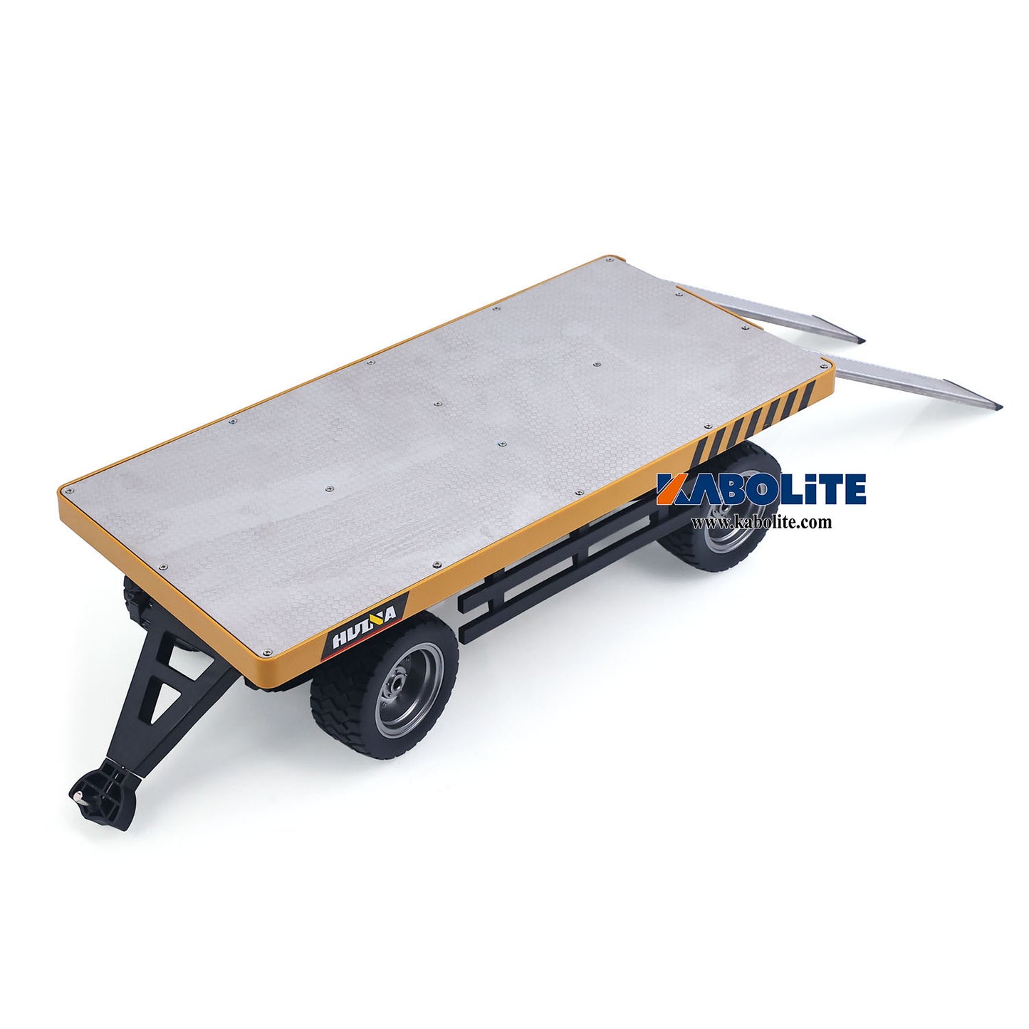 IN Stock HUINA 1578 1/10 2Axle Flatbed Trailer with Manual Lifting Tail Board For 1/14 1577 Electric RC Forklift Model