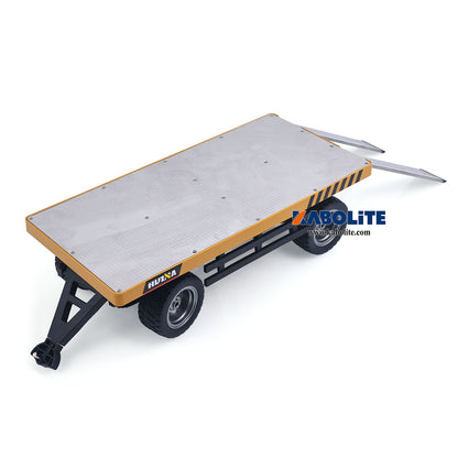 IN Stock HUINA 1578 1/10 2Axle Flatbed Trailer with Manual Lifting Tail Board For 1/14 1577 Electric RC Forklift Model