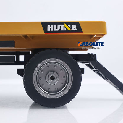 IN Stock HUINA 1578 1/10 2Axle Flatbed Trailer with Manual Lifting Tail Board For 1/14 1577 Electric RC Forklift Model