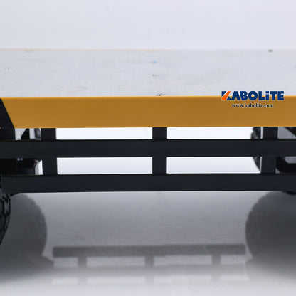 IN Stock HUINA 1578 1/10 2Axle Flatbed Trailer with Manual Lifting Tail Board For 1/14 1577 Electric RC Forklift Model