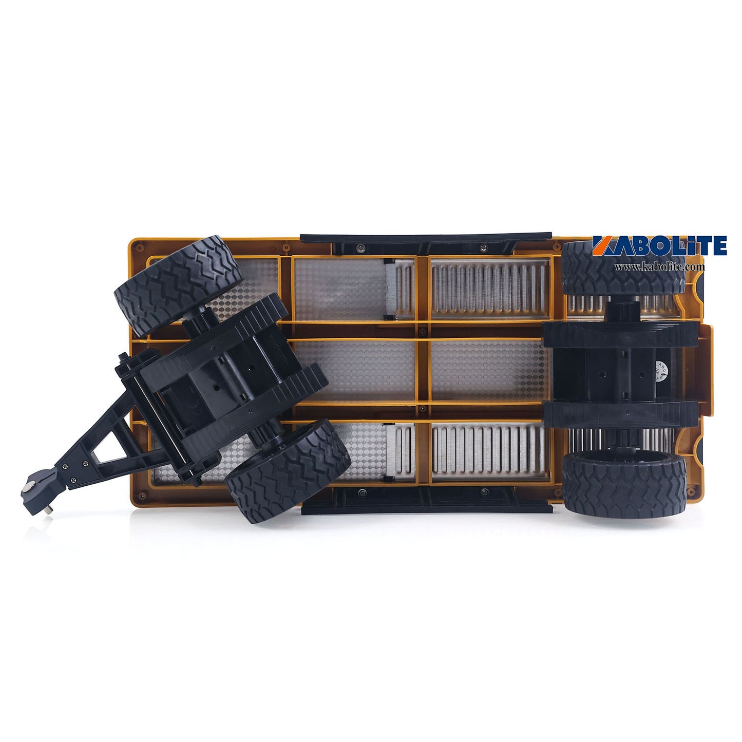 IN Stock HUINA 1578 1/10 2Axle Flatbed Trailer with Manual Lifting Tail Board For 1/14 1577 Electric RC Forklift Model