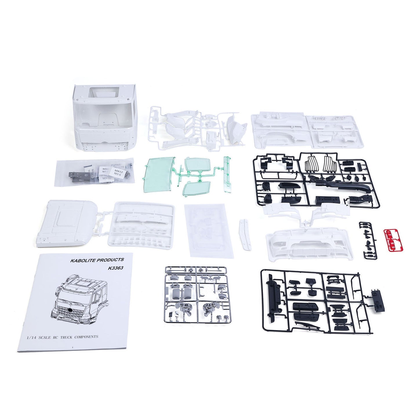 KABOLITE Painted Cabin Shell Kits for 1/14 LESUK3348 RC Dumper K3363 Radio Controlled Truck Hobby Model DIY Spare Parts For KABOLITE
