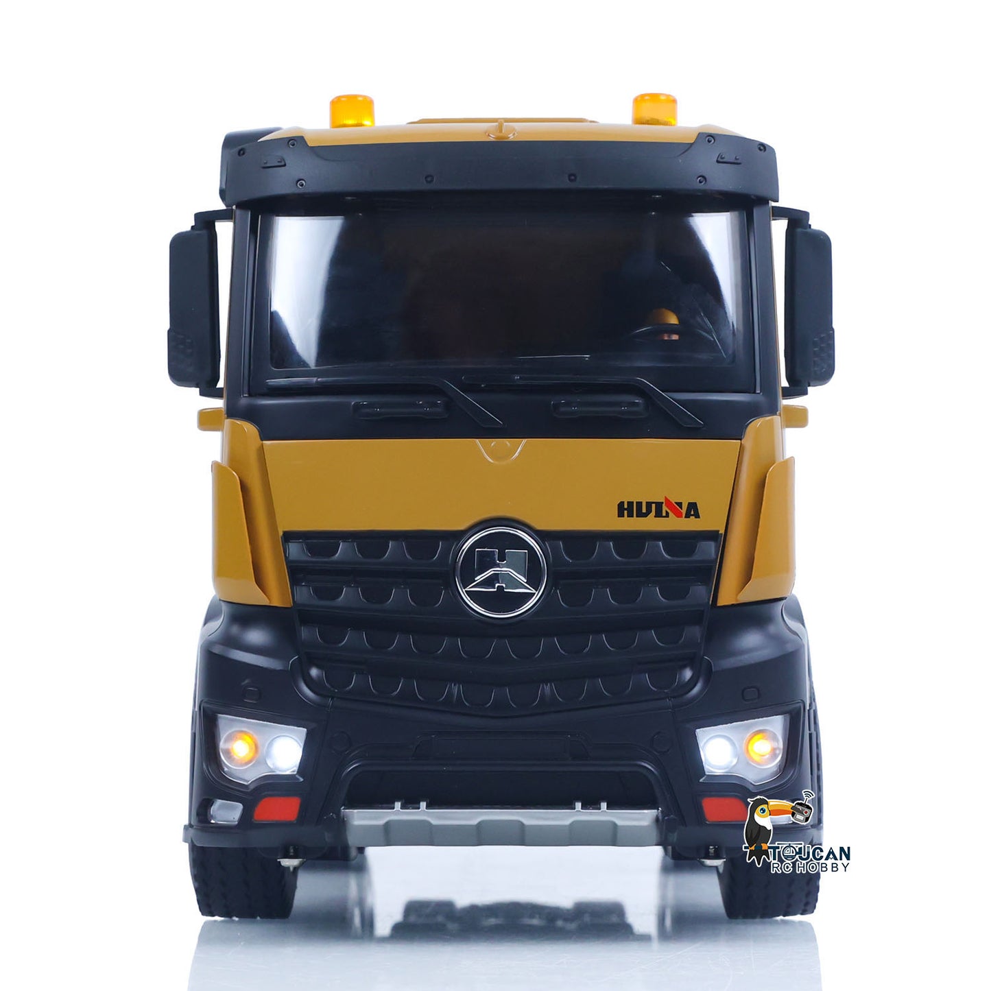 HUINA 1/14 Electric RC Dump Truck 573 Remote Control Tipper Model Vehicle Flowing Water Light Sound Effect 2.4G Radio Battery