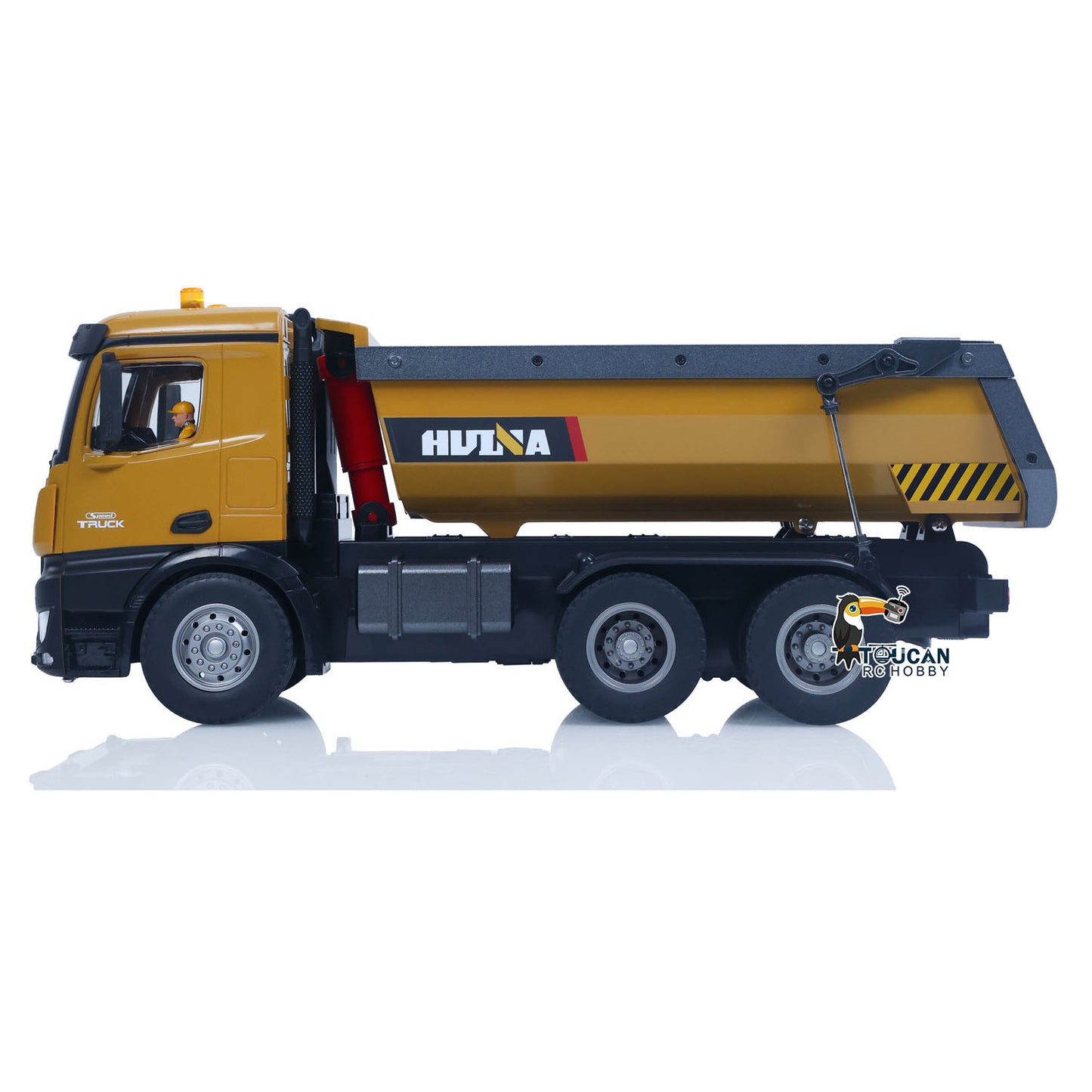 HUINA 1/14 Electric RC Dump Truck 573 Remote Control Tipper Model Vehicle Flowing Water Light Sound Effect 2.4G Radio Battery