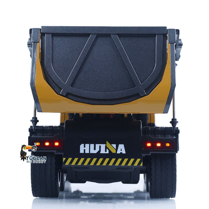 HUINA 1/14 Electric RC Dump Truck 573 Remote Control Tipper Model Vehicle Flowing Water Light Sound Effect 2.4G Radio Battery