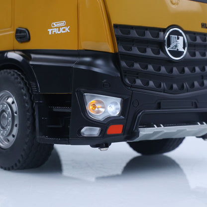 US Stock HUINA 1/14 Electric RC Dump Truck 573 Remote Control Tipper Model Vehicle Flowing Water Light Sound Effect 2.4G Radio Battery