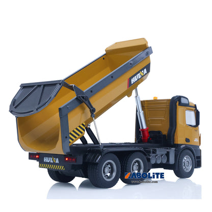 IN Stock 2.4G HUINA 573 1/14 Electric RC Dump Truck Remote Control Tipper Model with Flowing Water Light Sound Effect Gift for Boys