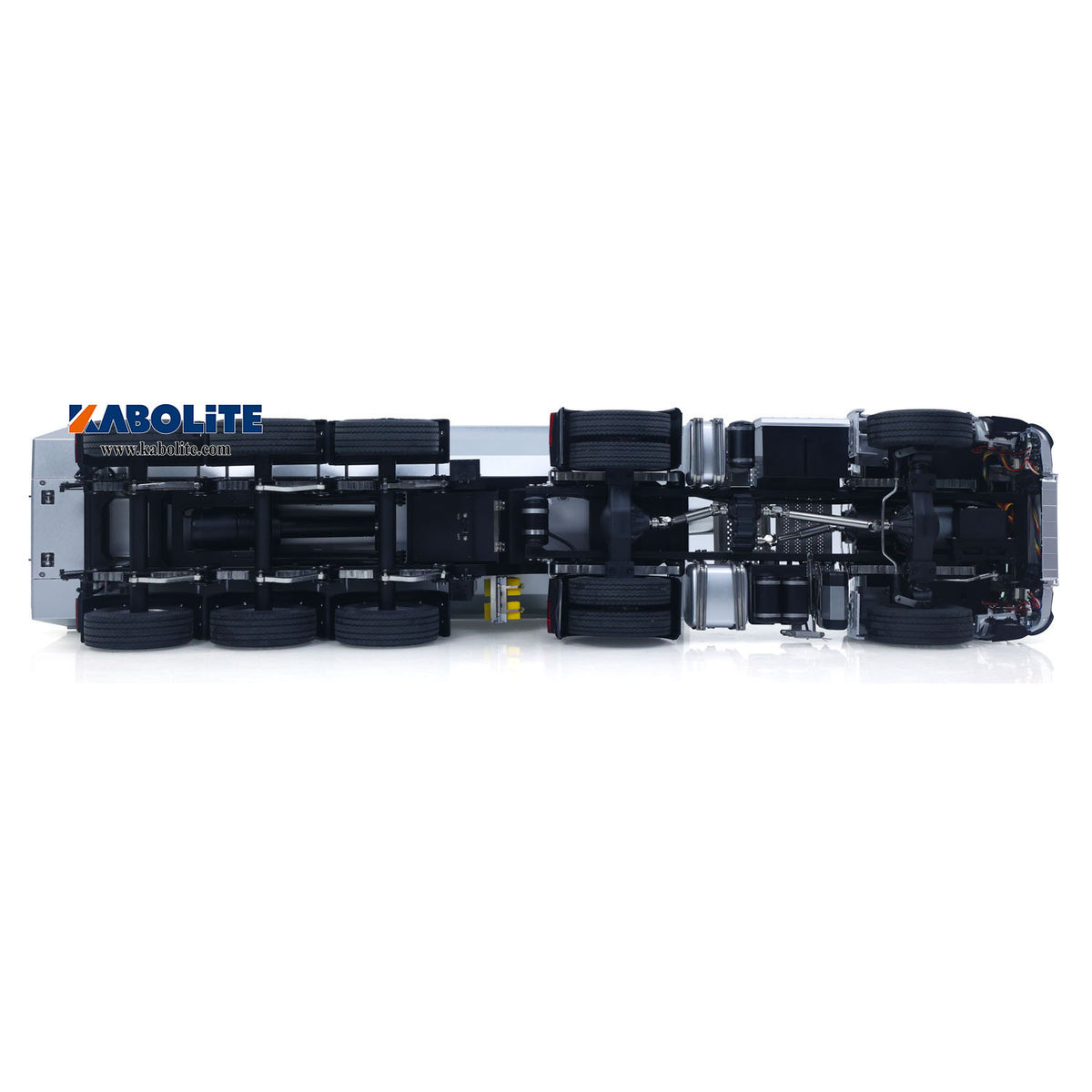 US Stock Kabolite 1/14 4X4 RC Tractor Truck 5801 3Axles Electric Lifting Dump Trailer 2 Speed Transmission Battery Light Sound System