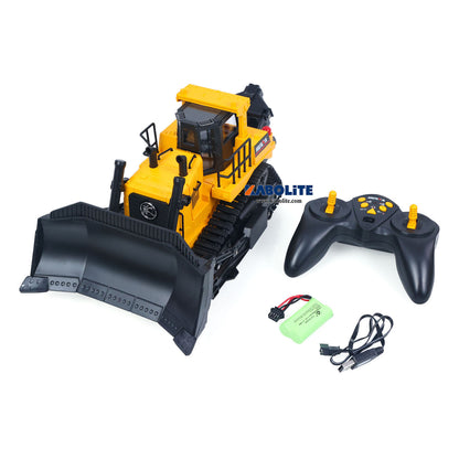 IN Stock HUINA 1554 1/16 Electric Remote Control Bulldozer with Metal Ripper Light Sound Effect for Construction Vehicle Hobbyists
