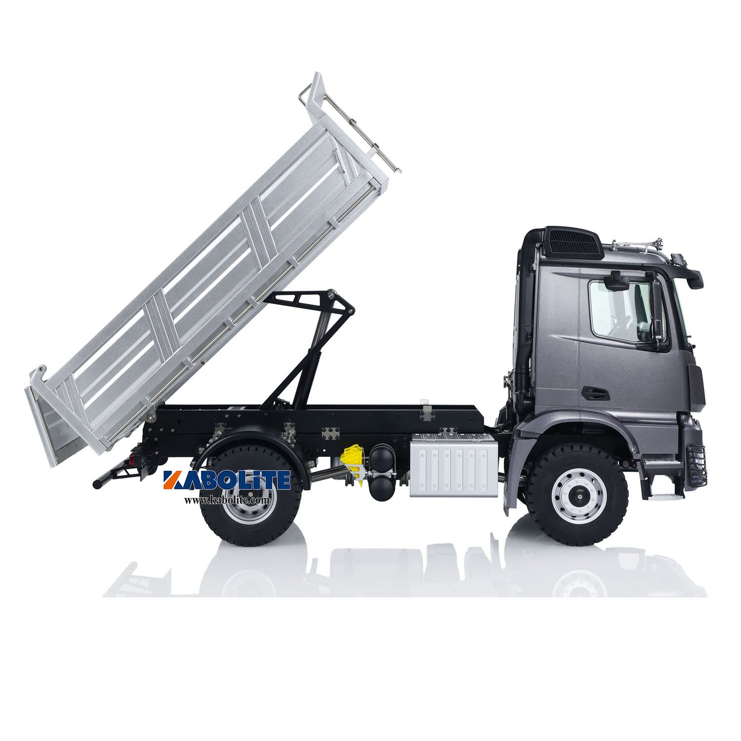 US STOCK Kabolite 5701 1/14 4x4 Remote Control Dump Truck Electric Lifting Tipper with 2-Speed Transmission LED Lights Sound System