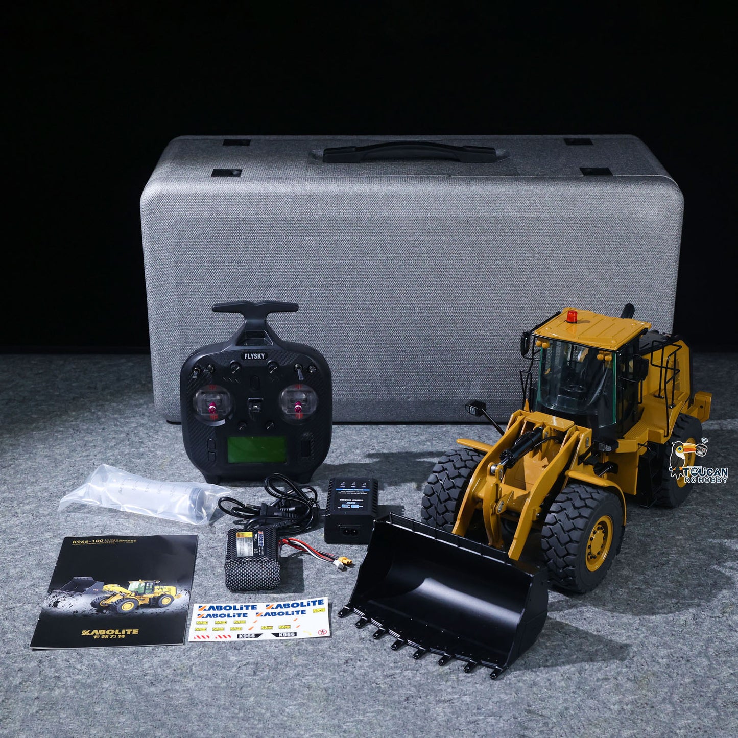 US STOCK Kabolite 2.4G 1/16 Metal K966 Hydraulic RC Loader Radio Controlled Truck Car DIY Model 7500mAh Battery Ready to Run