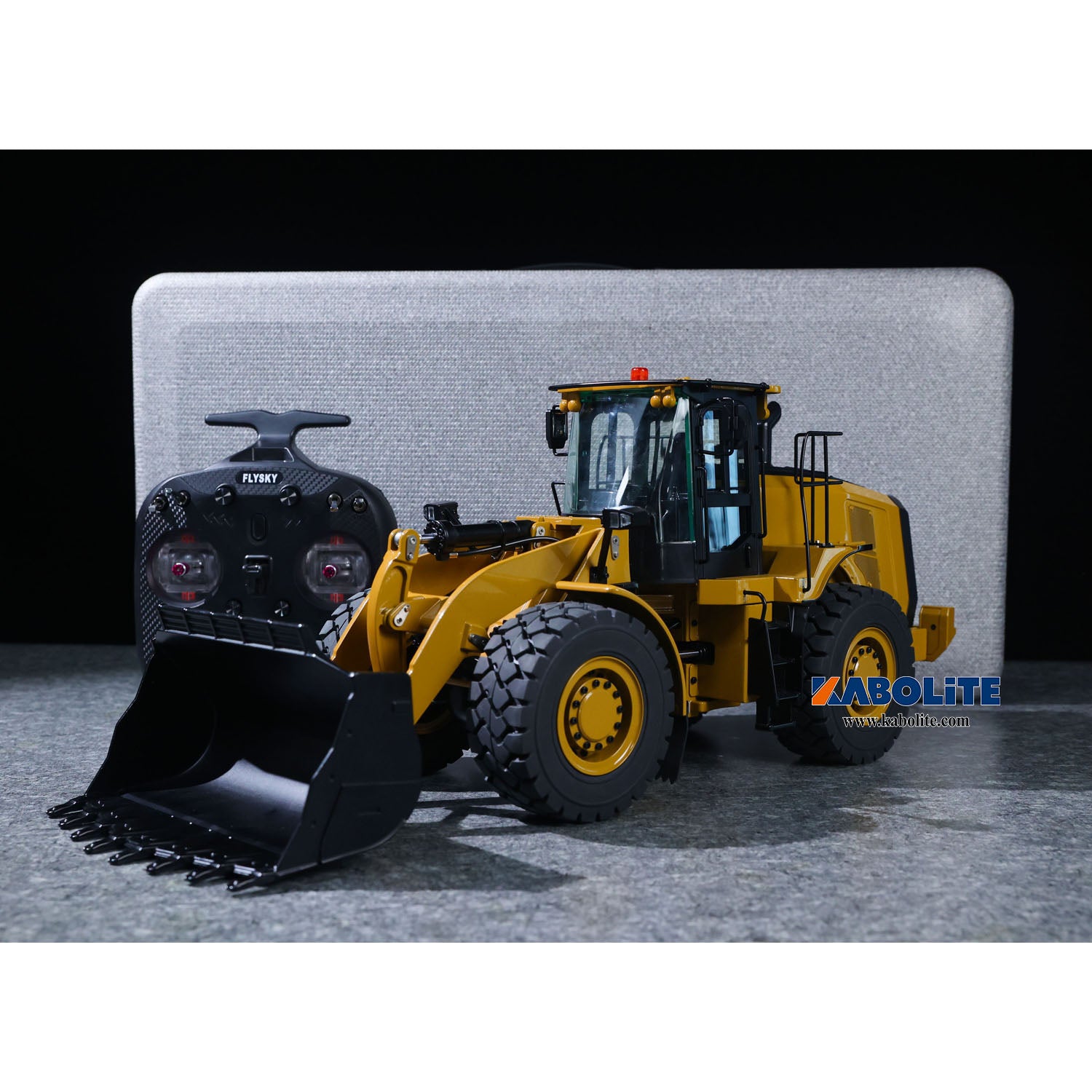 Kabolite K966 1/16 Metal Hydraulic RC Loader Model with FlySky ST8 Radio Controller Light Sound System