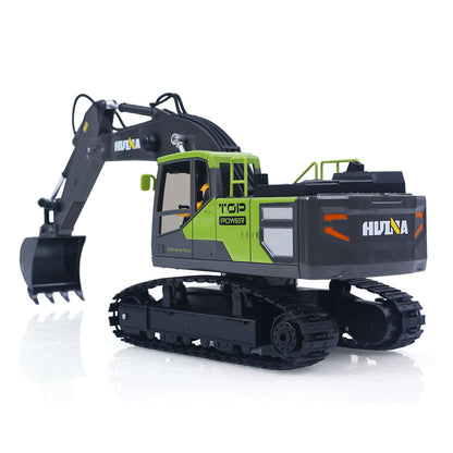 RTR HUINA 1/18 Electric RC Excavator 1661 Remote Control Digger Finished Model Battery Light Effects Metal Bucket No Sound