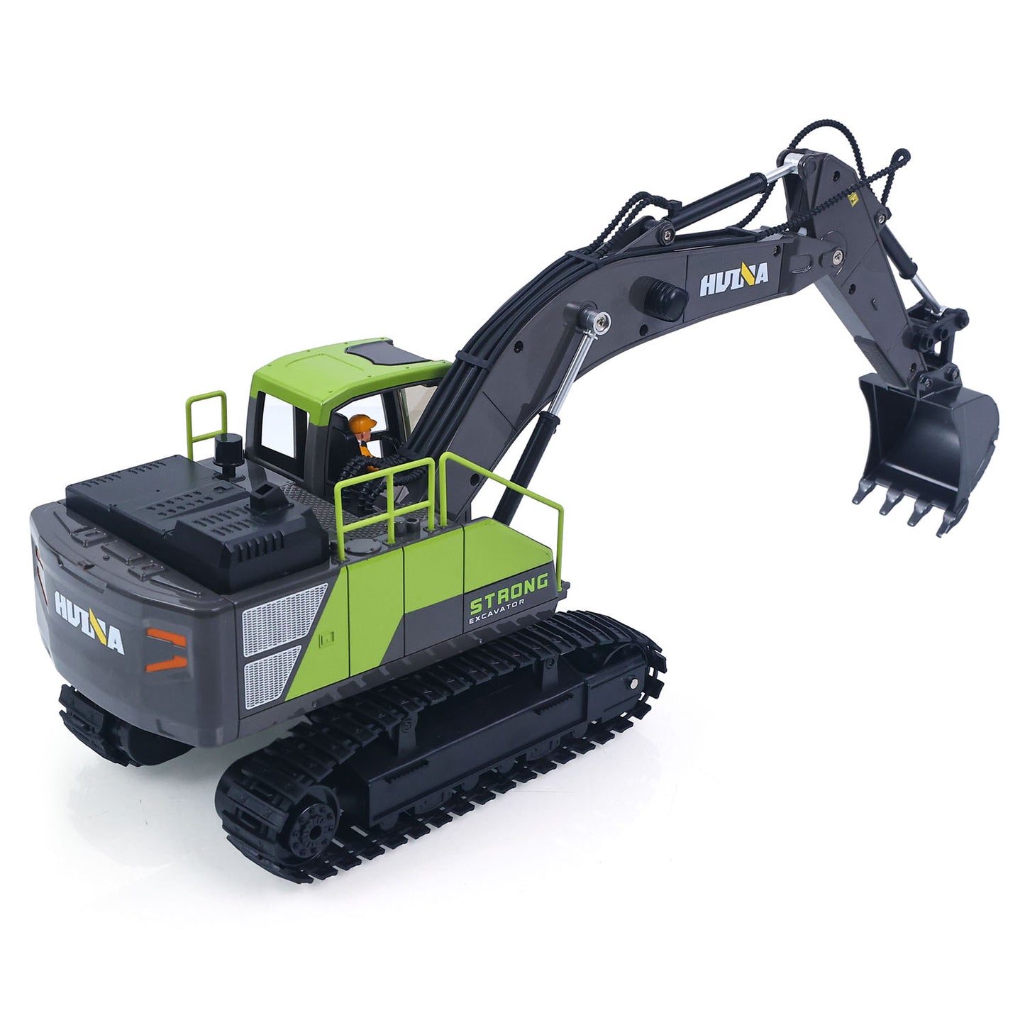 RTR HUINA 1/18 Electric RC Excavator 1661 Remote Control Digger Finished Model Battery Light Effects Metal Bucket No Sound