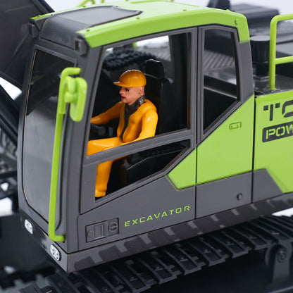 RTR HUINA 1/18 Electric RC Excavator 1661 Remote Control Digger Finished Model Battery Light Effects Metal Bucket No Sound