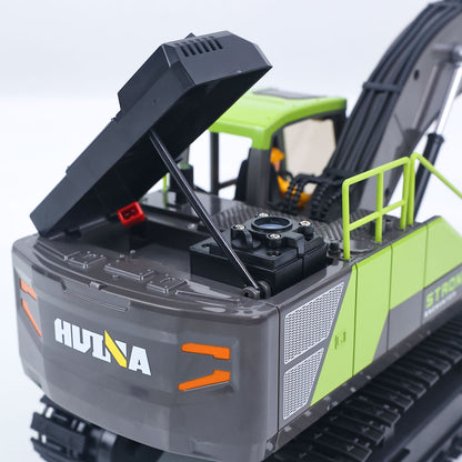 RTR HUINA 1/18 Electric RC Excavator 1661 Remote Control Digger Finished Model Battery Light Effects Metal Bucket No Sound