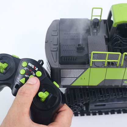 RTR HUINA 1/18 Electric RC Excavator 1661 Remote Control Digger Finished Model Battery Light Effects Metal Bucket No Sound
