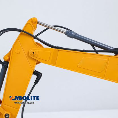IN Stock HUINA XE1260 1/18 Electric RC Excavator Remote Control Digger with Metal Bucket Breaker Hammer Lights Sound for Construction Hobbyists